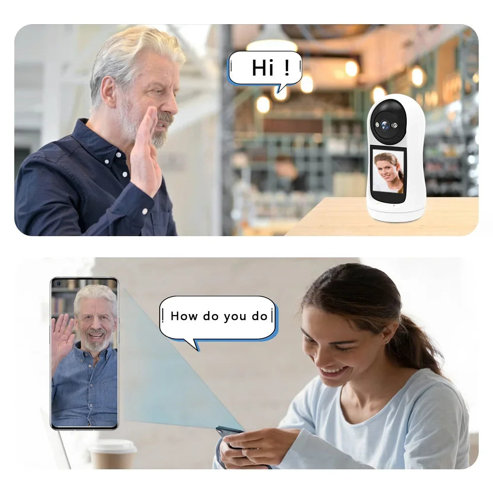 Cámara WiFi inteligente para interiores con audio bidireccional, seguimiento automático, CCTV, seguridad para bebés y mascotas, videollamada inalámbrica.