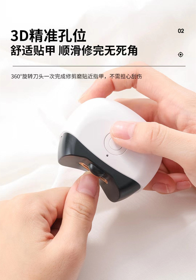Mini cortauñas eléctrico de alta calidad, ultra silencioso con luz, para adultos, para manicura, recargable, lima de uñas, cortauñas automático.