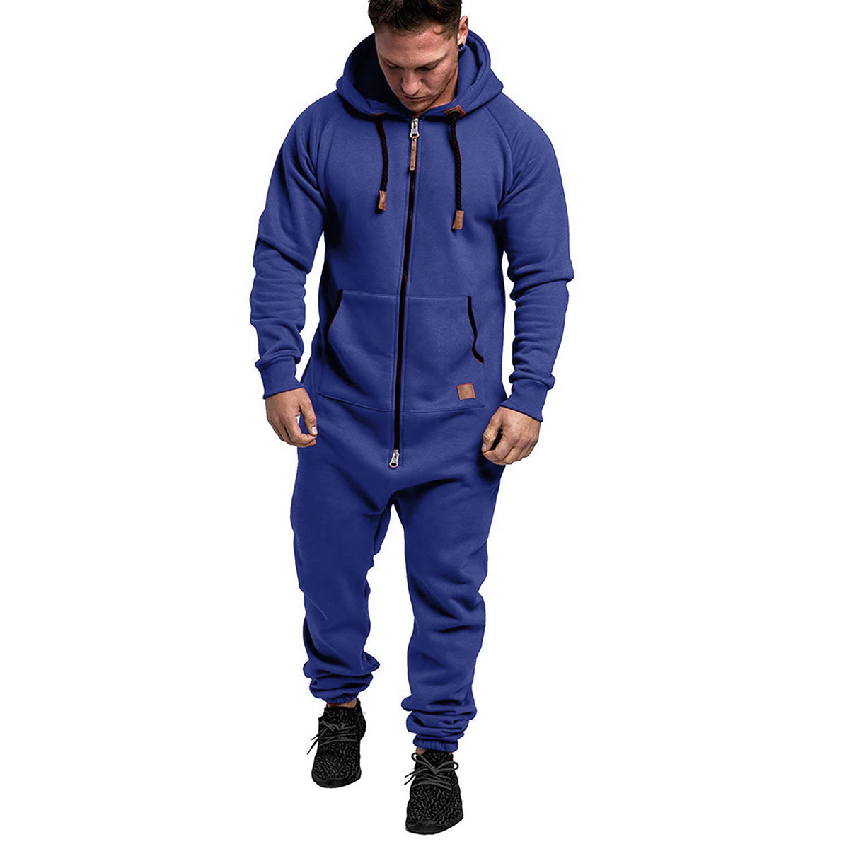 Mono de forro polar con capucha para hombre, nuevo y disponible en stock, de la marca Foreign Trade, color liso, estilo casual.