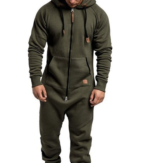 Mono de forro polar con capucha para hombre, nuevo y disponible en stock, de la marca Foreign Trade, color liso, estilo casual.