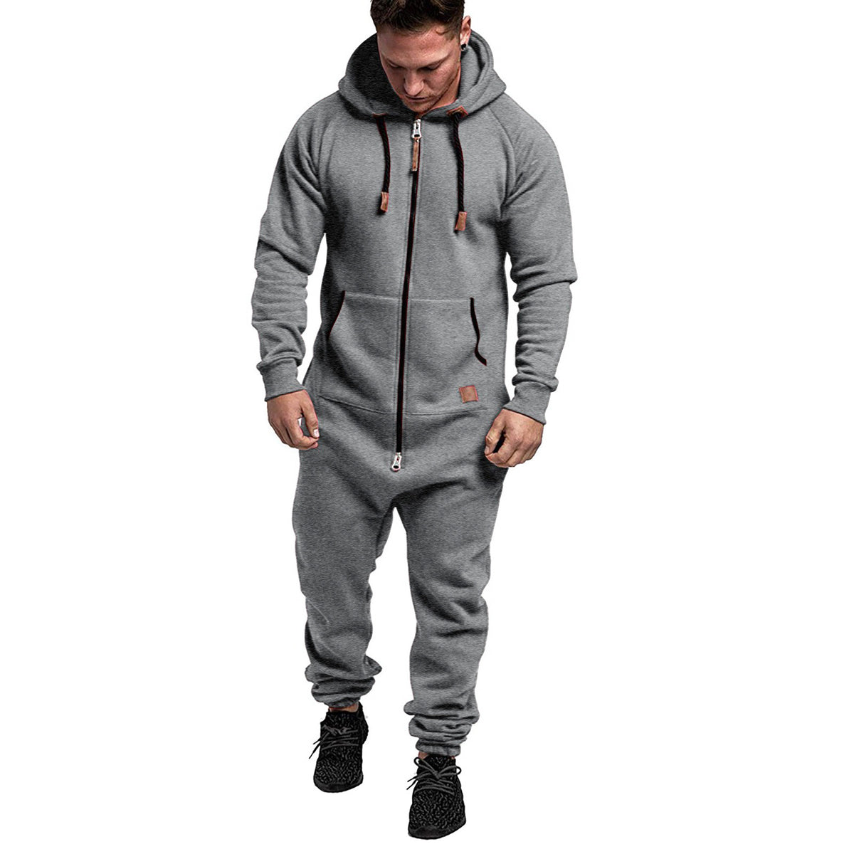 Mono de forro polar con capucha para hombre, nuevo y disponible en stock, de la marca Foreign Trade, color liso, estilo casual.