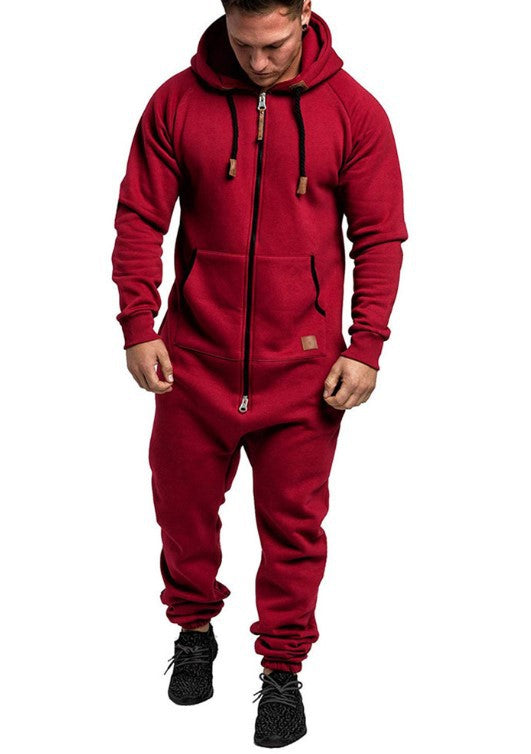 Mono de forro polar con capucha para hombre, nuevo y disponible en stock, de la marca Foreign Trade, color liso, estilo casual.