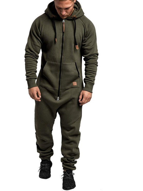 Mono de forro polar con capucha para hombre, nuevo y disponible en stock, de la marca Foreign Trade, color liso, estilo casual.