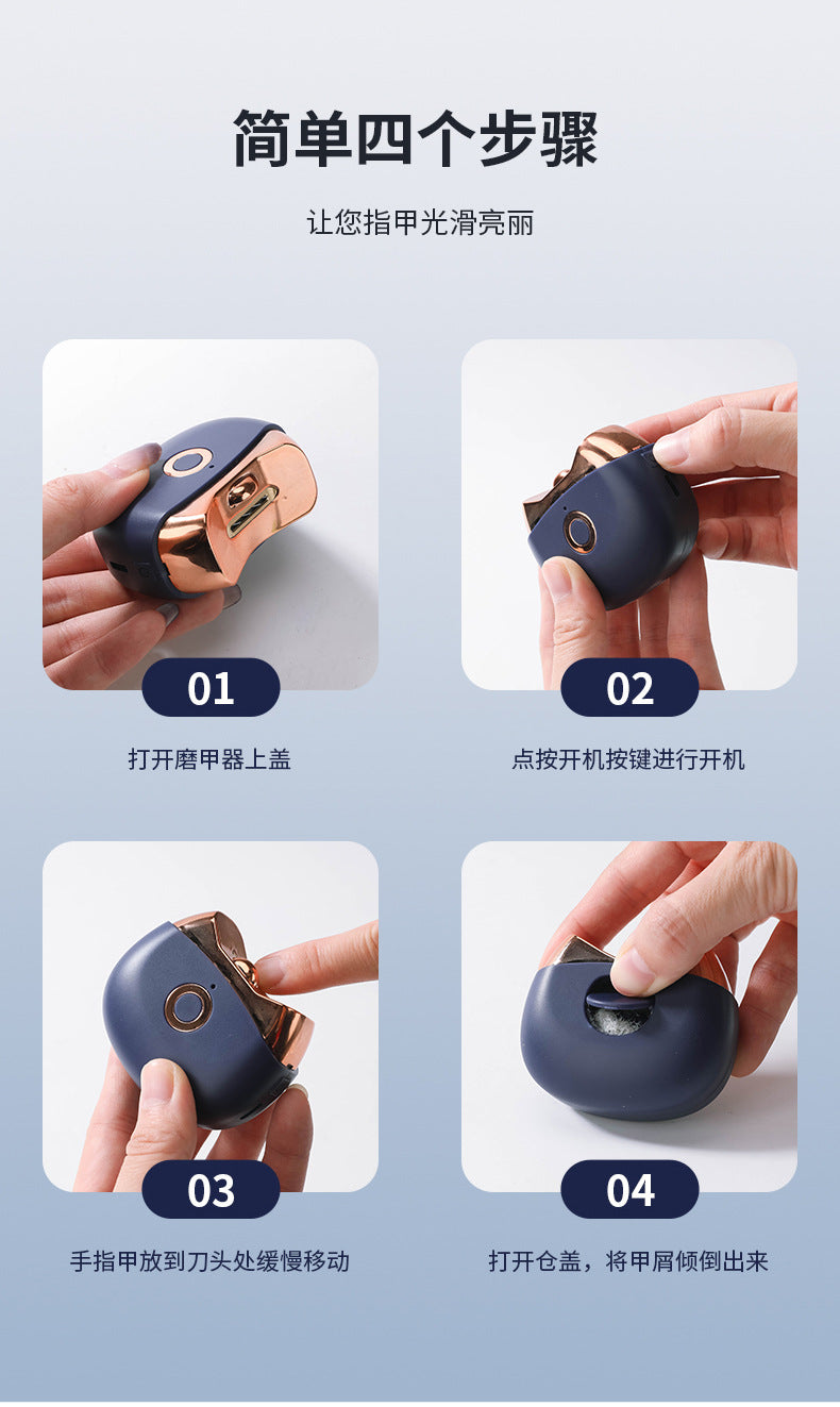 Mini cortauñas eléctrico de alta calidad, ultra silencioso con luz, para adultos, para manicura, recargable, lima de uñas, cortauñas automático.