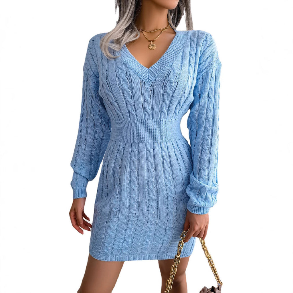 Vestido Suéter Elegante de Punto – Moda Europea y Americana para Otoño e Invierno
