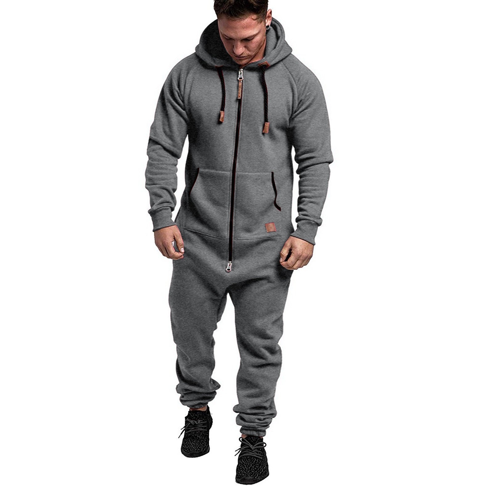 Mono de forro polar con capucha para hombre, nuevo y disponible en stock, de la marca Foreign Trade, color liso, estilo casual.