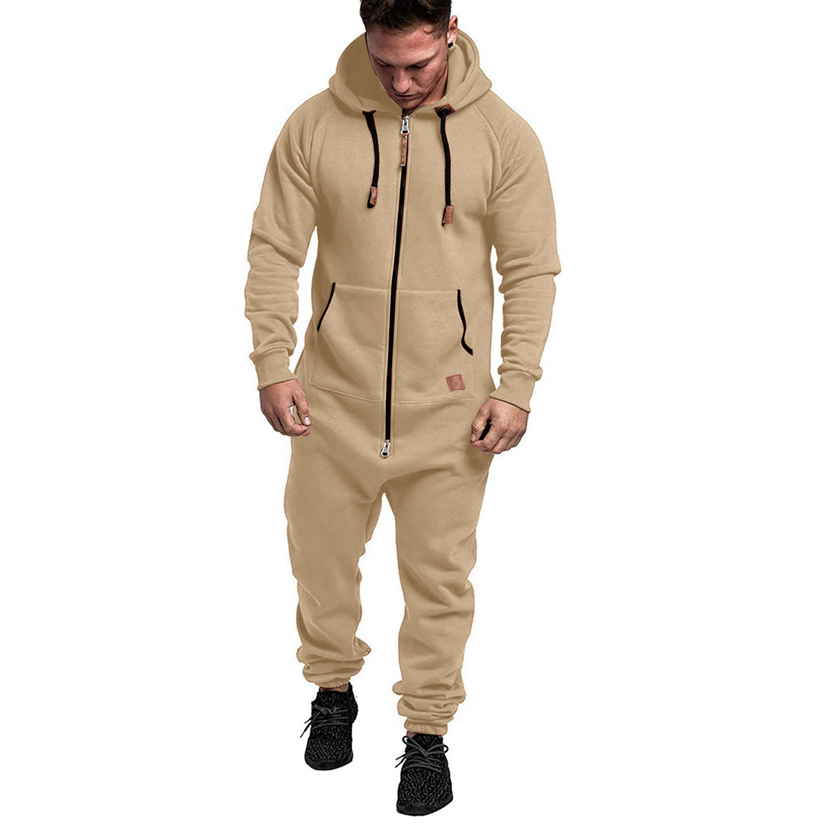 Mono de forro polar con capucha para hombre, nuevo y disponible en stock, de la marca Foreign Trade, color liso, estilo casual.
