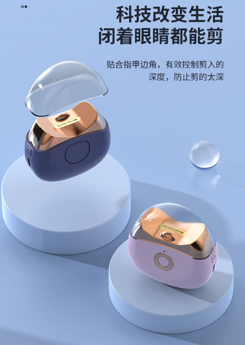 Mini cortauñas eléctrico de alta calidad, ultra silencioso con luz, para adultos, para manicura, recargable, lima de uñas, cortauñas automático.