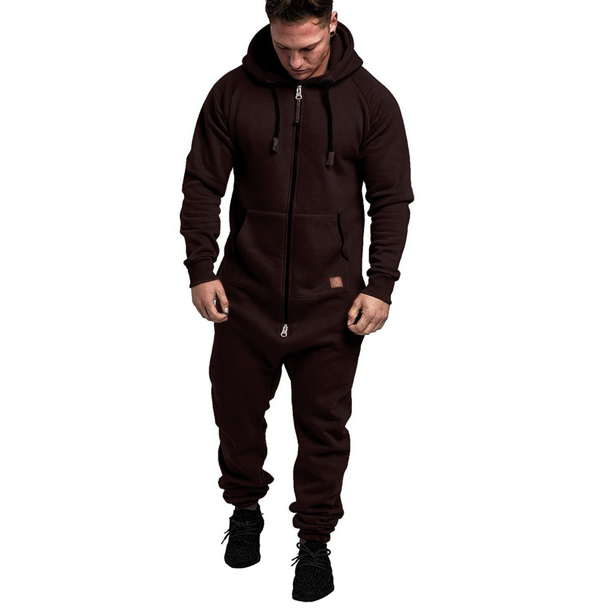 Mono de forro polar con capucha para hombre, nuevo y disponible en stock, de la marca Foreign Trade, color liso, estilo casual.