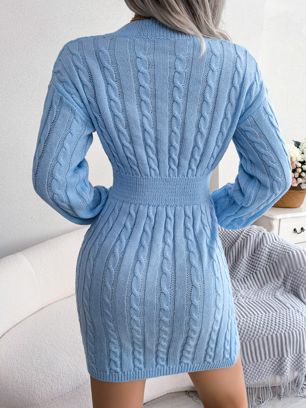 Vestido Suéter Elegante de Punto – Moda Europea y Americana para Otoño e Invierno