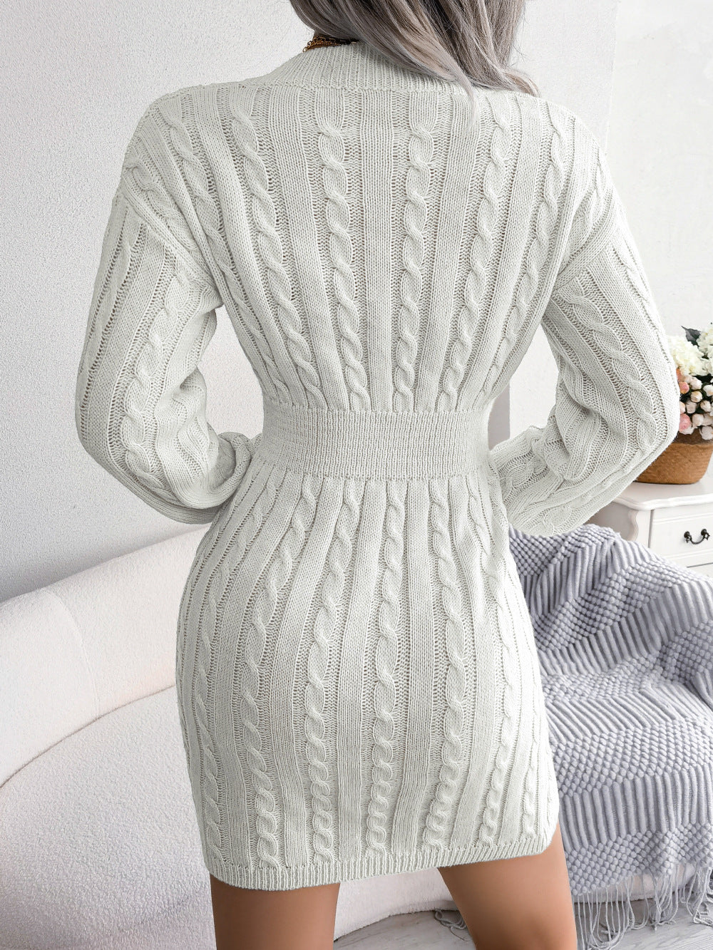 Vestido Suéter Elegante de Punto – Moda Europea y Americana para Otoño e Invierno