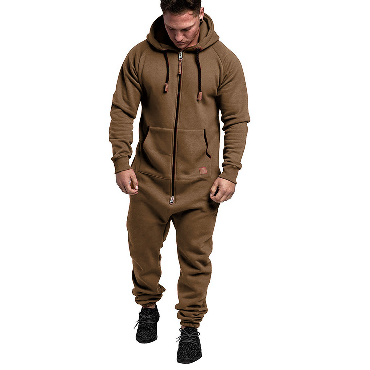 Mono de forro polar con capucha para hombre, nuevo y disponible en stock, de la marca Foreign Trade, color liso, estilo casual.