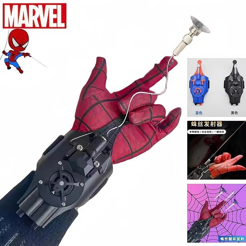 Lanzatelarañas Spiderman para Niños – Lanzador de Muñeca con Guantes, Cosplay Peter Parker