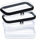 4 estuches rígidos transparentes con cremallera, bolsas de maquillaje, estuches de plástico para lápices, cajas de almacenamiento transparentes para cosméticos, snacks, construcción