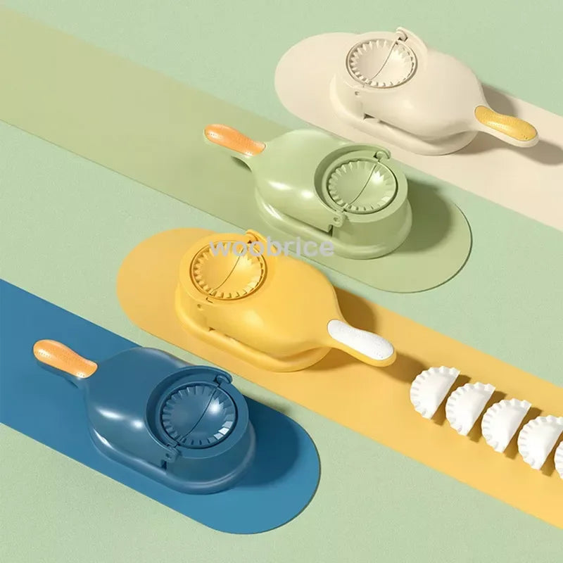 Kit 2 en 1 para hacer dumplings, prensa para masa, máquina manual para ravioles y empanadas que ahorra esfuerzo, utensilios de cocina.