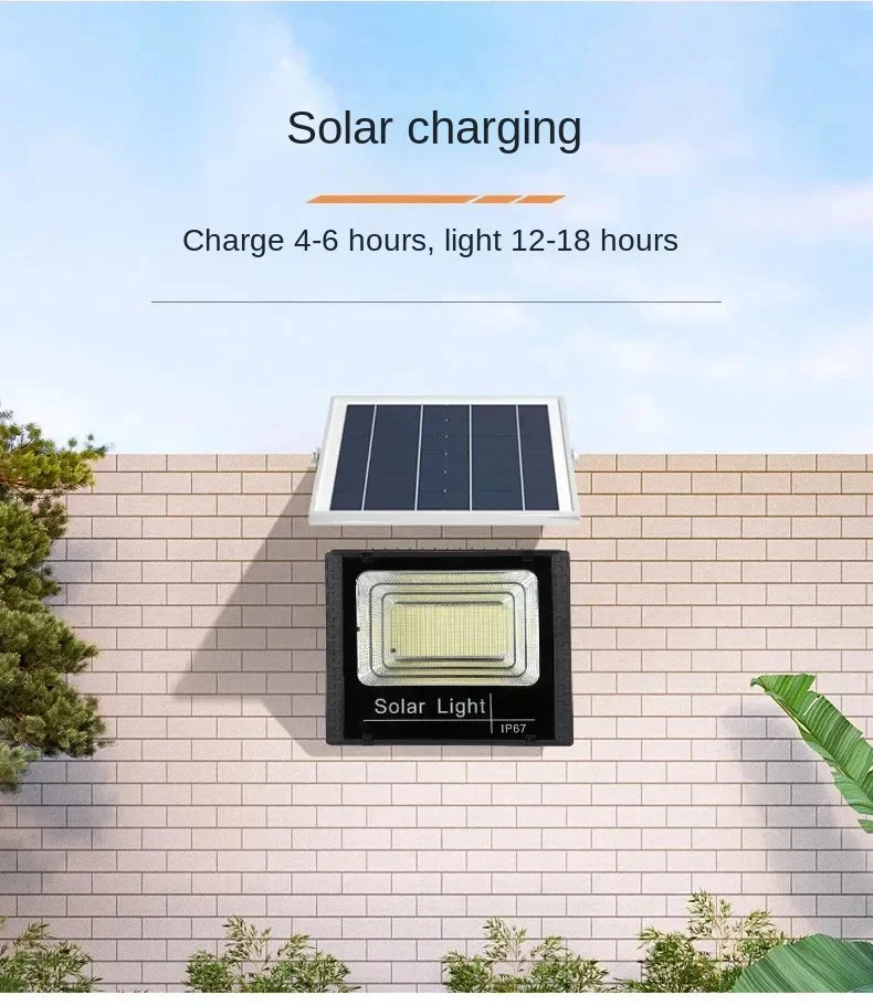 Foco Solar 30W IP67 con Control Remoto – Iluminación Solar para Exteriores