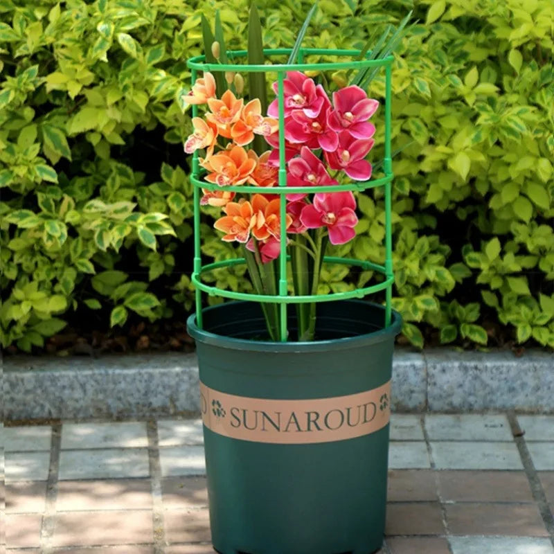 Juego de 2 a 6 soportes para plantas, estacas redondas, anillos de soporte de plástico para plantas, jaulas para plantas, soportes para macetas, enrejados para plantas trepadoras, herramientas de jardinería.