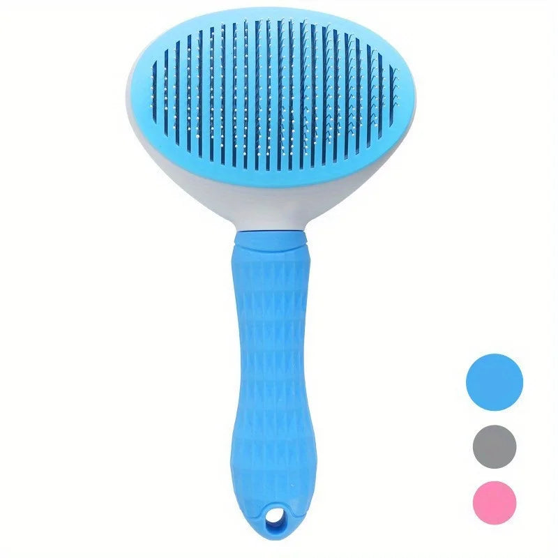 Peine removedor de pelo de mascotas con un solo clic para un aseo sin esfuerzo de perros y gatos - Cepillo removedor de pelo flotante con función automática