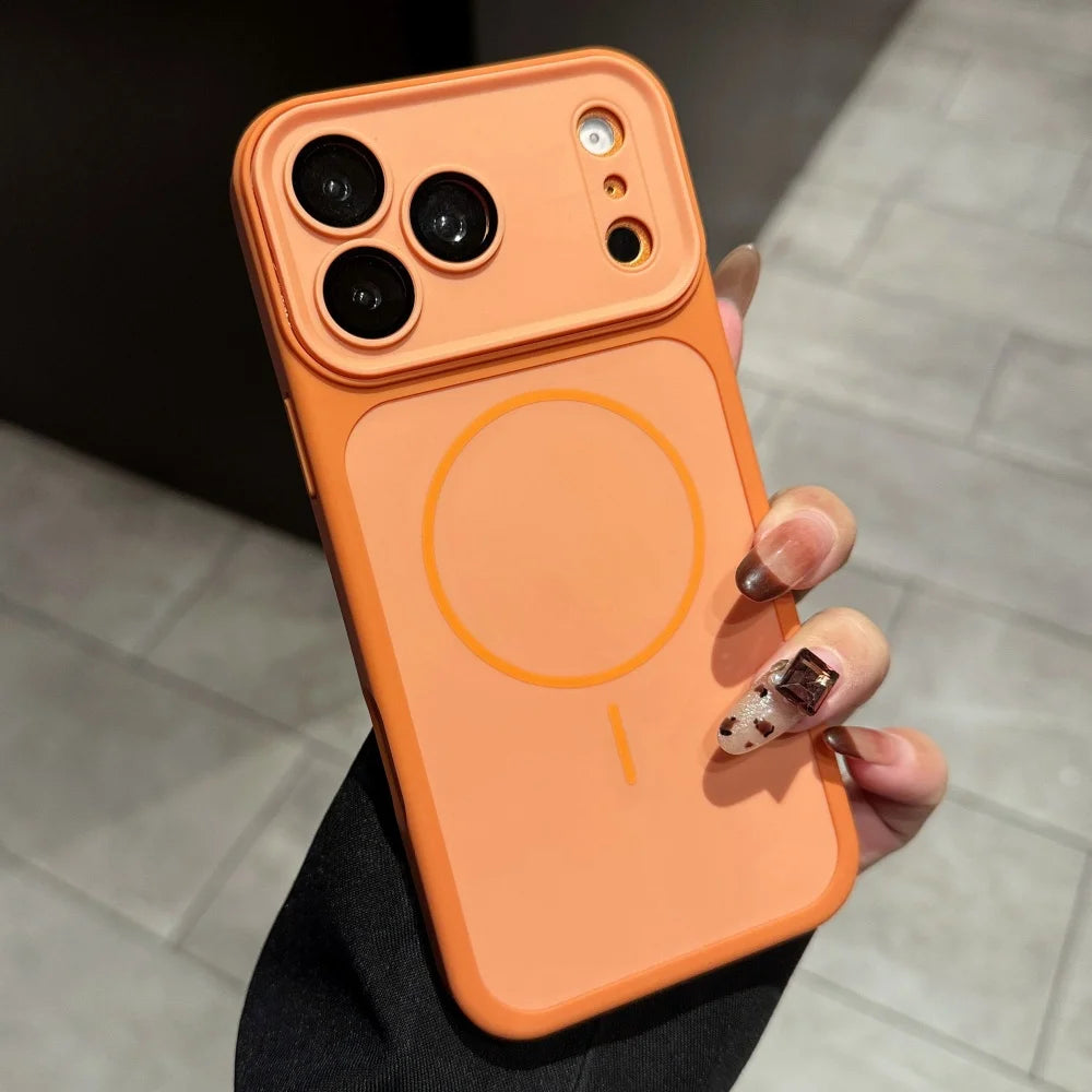 Lens Protection Liquid Silicone Intelligent Touch Button Case For iPhone 17 Pro Max 16 13 14 15 Plus For Magsafe Magnetic CoverFunda protectora de silicona líquida con botón táctil inteligente para iPhone 17 Pro Max 16 13 14 15 Plus con cubierta magnética