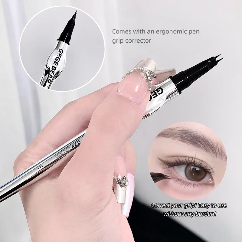 Lápiz de cejas de dos puntas para mujer Gege Bear. Trazos naturales de larga duración. Resistente al agua, al sudor y a las manchas. Maquillaje de ojos de larga duración.