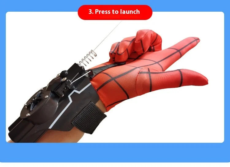 Lanzatelarañas Spiderman para Niños – Lanzador de Muñeca con Guantes, Cosplay Peter Parker