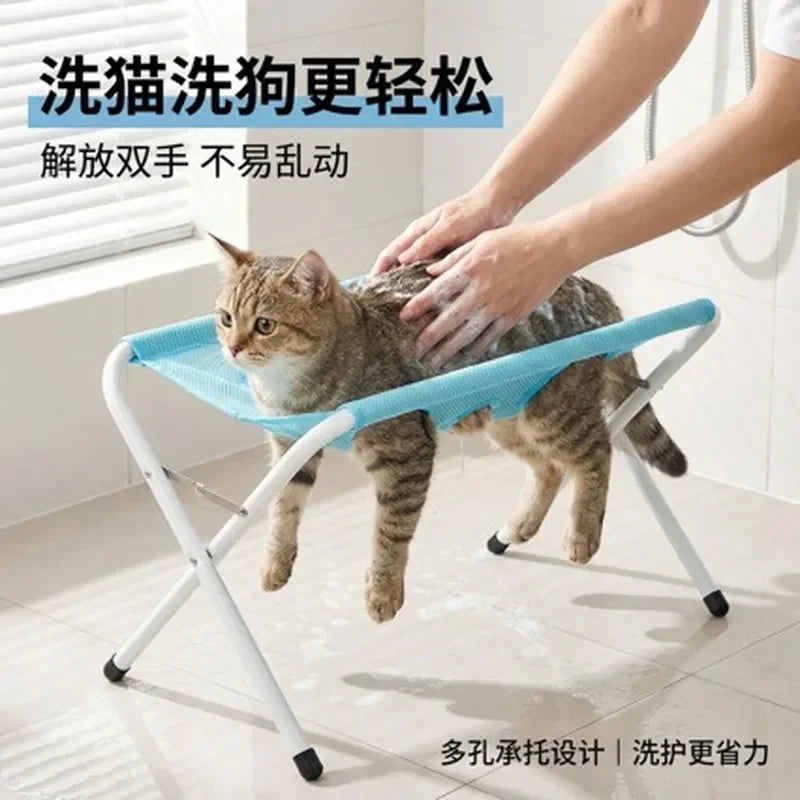 Sistema de sujeción para el aseo de mascotas, hamaca de baño para perros pequeños y gatos, antiarañazos, soporte fijo, tamaño ajustable, portátil.