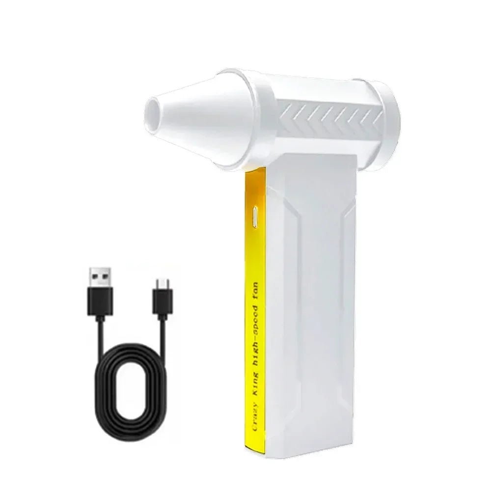 Soplador de aire de 7800000 RPH con motor sin escobillas, ventilador turbo eléctrico de alta velocidad, ventilador potente recargable por USB, soplador de polvo de 60 m/s.