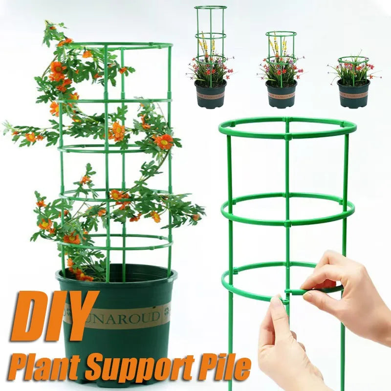 Juego de 2 a 6 soportes para plantas, estacas redondas, anillos de soporte de plástico para plantas, jaulas para plantas, soportes para macetas, enrejados para plantas trepadoras, herramientas de jardinería.