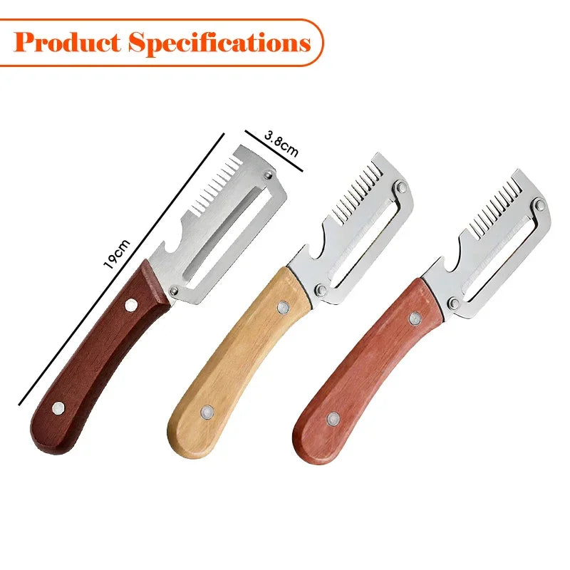 Pelador de verduras multifuncional 3 en 1. Pelador de verduras premium para el hogar. Herramientas para raspar frutas y verduras. Abrebotellas.