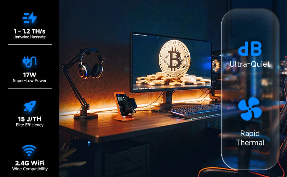STARMINER Bitaxe Gamma 601 – Solo Miner Bitcoin 1.2TH/s, 18W, Chip ASIC BM1370
