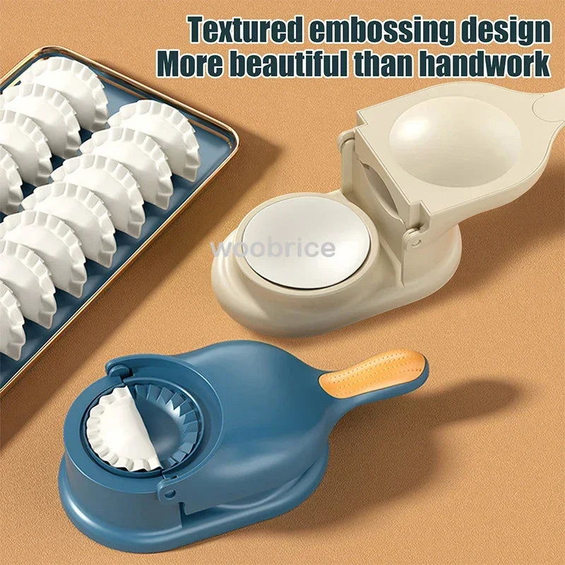 Kit 2 en 1 para hacer dumplings, prensa para masa, máquina manual para ravioles y empanadas que ahorra esfuerzo, utensilios de cocina.