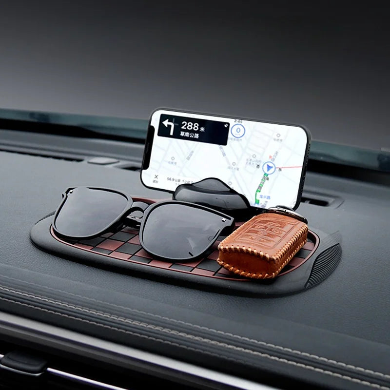 Tapete Antideslizante Multifunción con Porta Celular para Auto