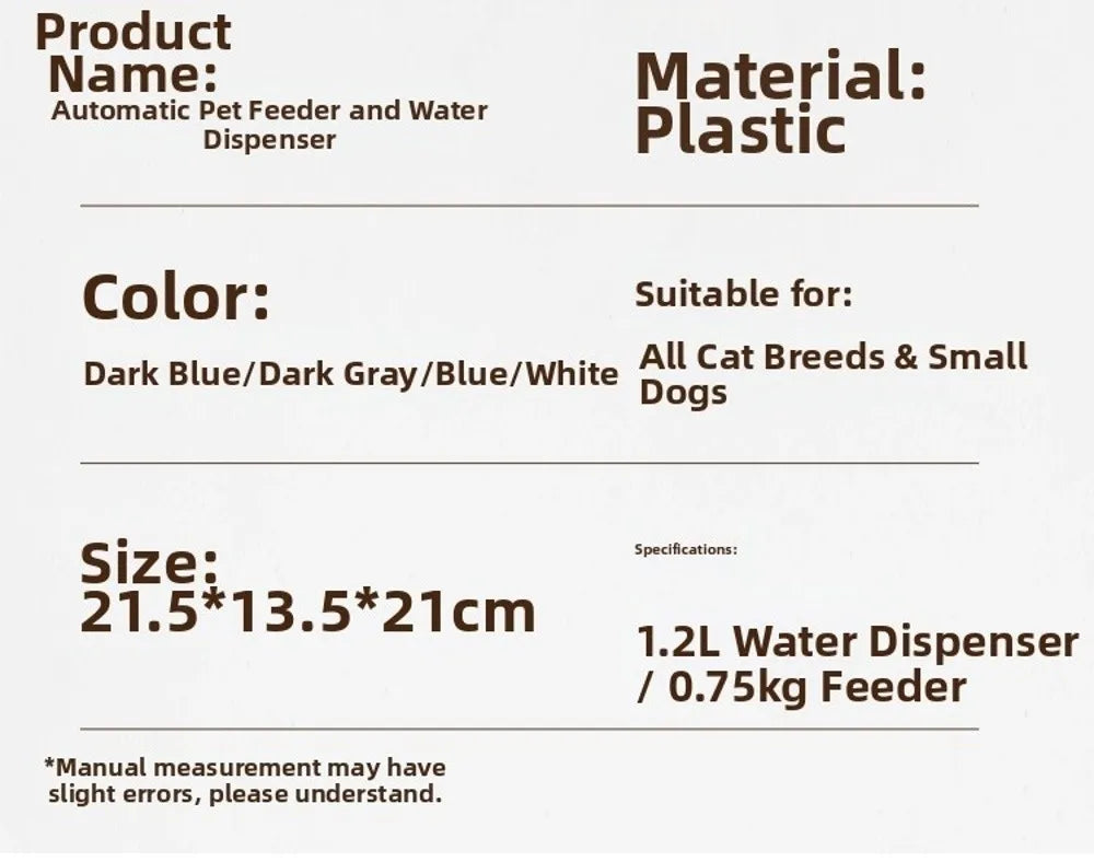 Comedero Automático para Mascotas 1.5L con Dispensador de Agua – Para Gatos y Perros