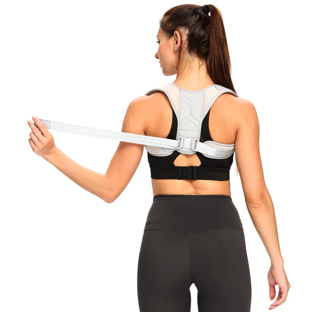 Corrector de postura ajustable que previene la joroba, protege y alivia el dolor de columna. Cinturón corrector para hombres y mujeres. Soporte para la espalda y los hombros.