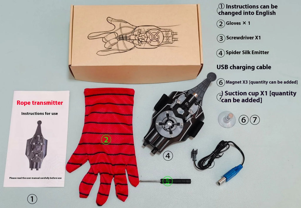 Lanzatelarañas Spiderman para Niños – Lanzador de Muñeca con Guantes, Cosplay Peter Parker