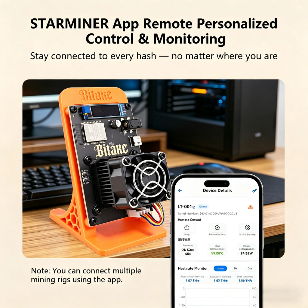STARMINER Bitaxe Gamma 601 – Solo Miner Bitcoin 1.2TH/s, 18W, Chip ASIC BM1370