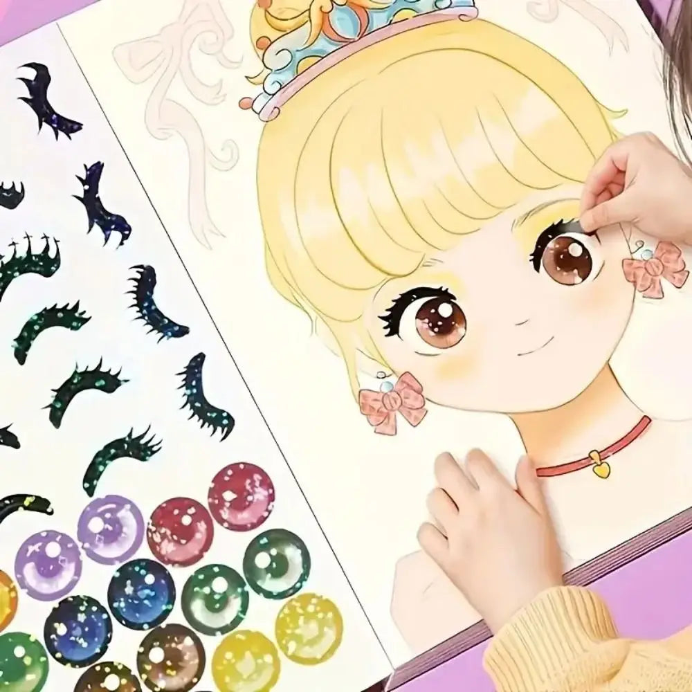Kit Princesa 3 en 1 para Niñas – Maquillaje, Stickers y Diamantes DIY