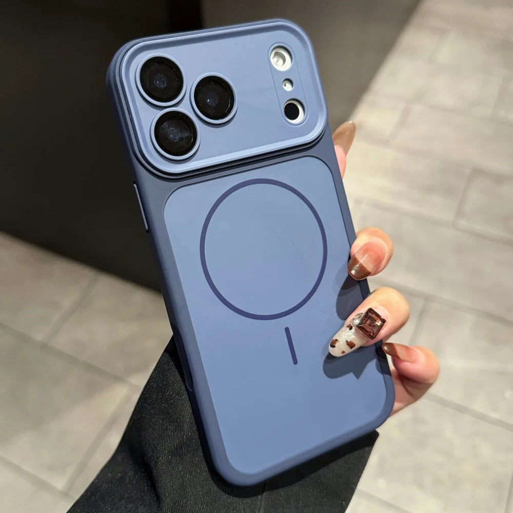 Lens Protection Liquid Silicone Intelligent Touch Button Case For iPhone 17 Pro Max 16 13 14 15 Plus For Magsafe Magnetic CoverFunda protectora de silicona líquida con botón táctil inteligente para iPhone 17 Pro Max 16 13 14 15 Plus con cubierta magnética