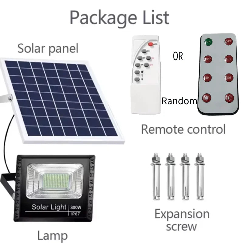 Foco Solar 30W IP67 con Control Remoto – Iluminación Solar para Exteriores