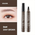 Lápiz de cejas resistente al agua, lápiz de cejas para microblading con 4 cabezales divididos, maquillaje de cejas de aspecto natural (5 colores)