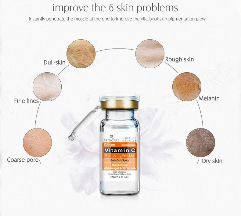 ARTISCARE Sérum de Vitamina C para el Rostro Hidratante 4 Piezas Ácido Hialurónico Cuidado Facial Esencia Nutritiva Productos para el Cuidado de la Piel