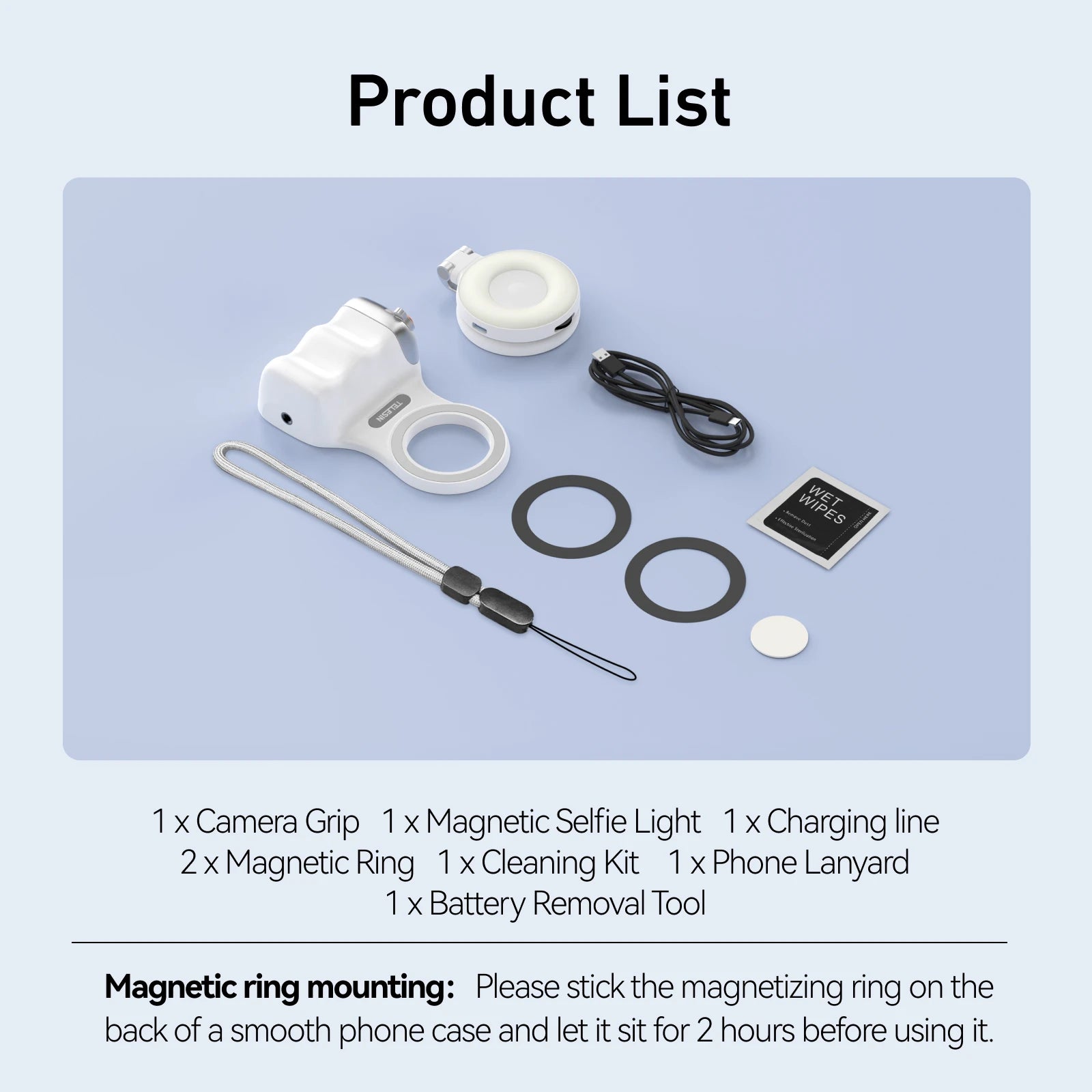 Grip Magnético TELESIN para Smartphone – Soporte Universal con Control Remoto Bluetooth