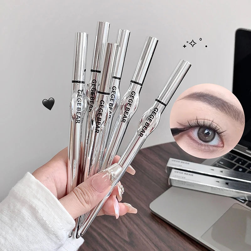Lápiz de cejas de dos puntas para mujer Gege Bear. Trazos naturales de larga duración. Resistente al agua, al sudor y a las manchas. Maquillaje de ojos de larga duración.