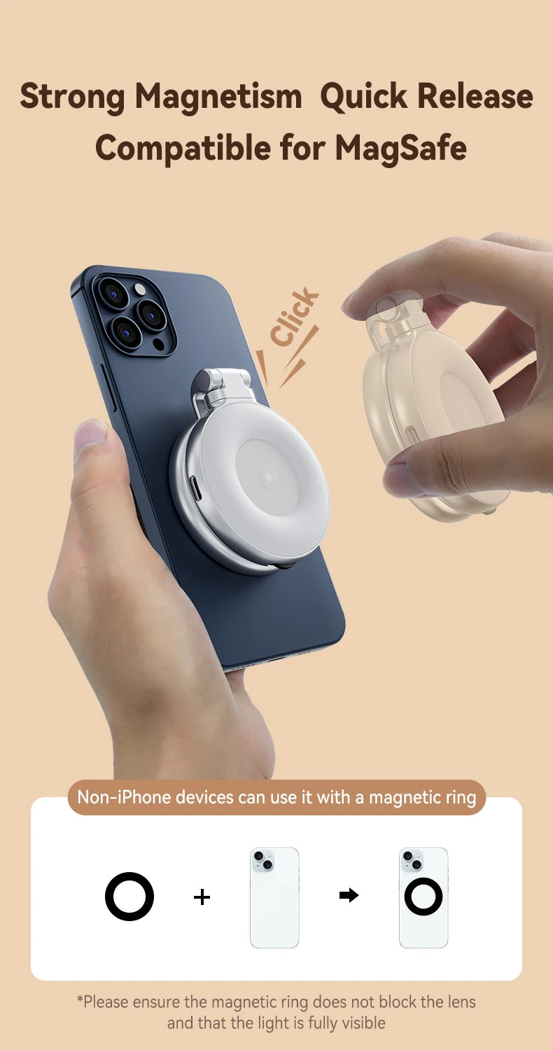 Empuñadura magnética para cámara de teléfono TELESIN, soporte universal para smartphone, ayuda para disparos, control remoto para iPhone y Android.