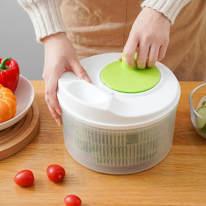 Secador de ensaladas, cesta de drenaje para verduras y frutas, deshidratador de alimentos, lavado rápido, centrifugadora manual, herramienta de cocina y hogar.