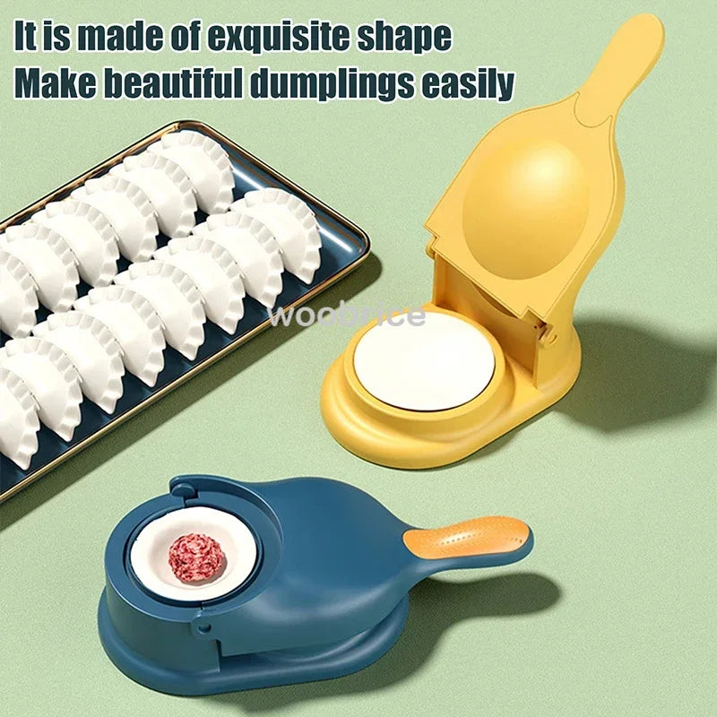 Kit 2 en 1 para hacer dumplings, prensa para masa, máquina manual para ravioles y empanadas que ahorra esfuerzo, utensilios de cocina.