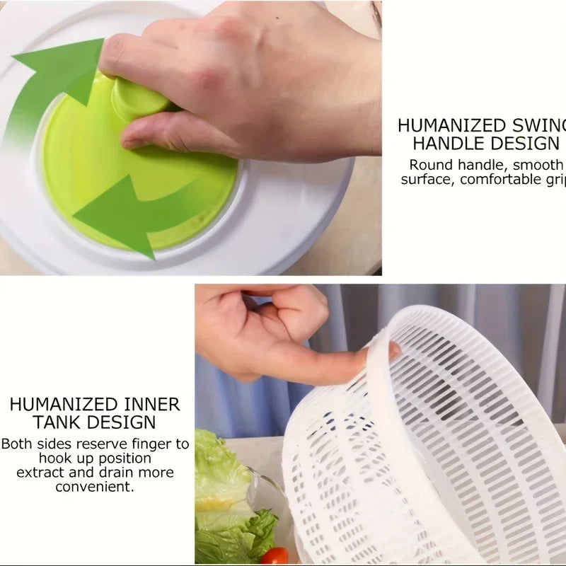 Secador de ensaladas, cesta de drenaje para verduras y frutas, deshidratador de alimentos, lavado rápido, centrifugadora manual, herramienta de cocina y hogar.