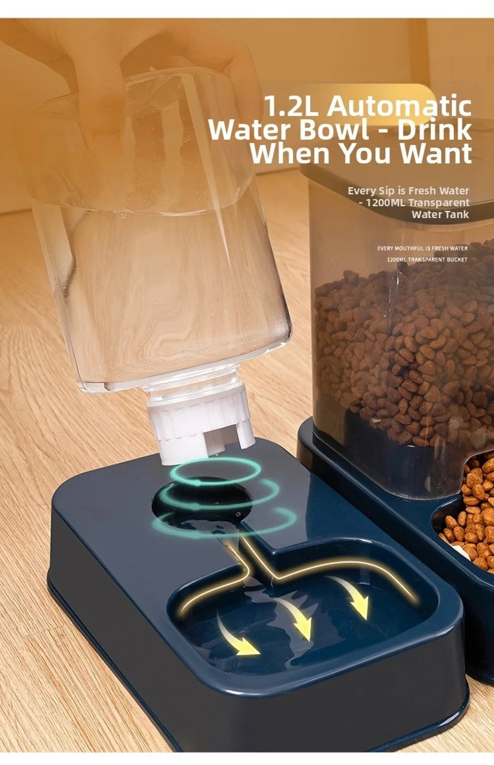 Comedero Automático para Mascotas 1.5L con Dispensador de Agua – Para Gatos y Perros