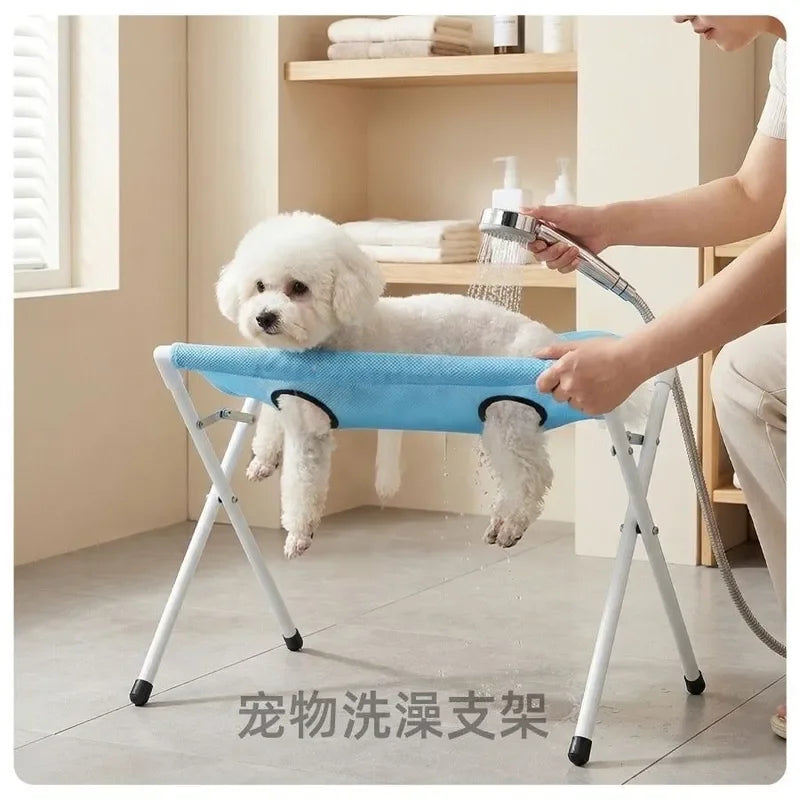 Sistema de sujeción para el aseo de mascotas, hamaca de baño para perros pequeños y gatos, antiarañazos, soporte fijo, tamaño ajustable, portátil.