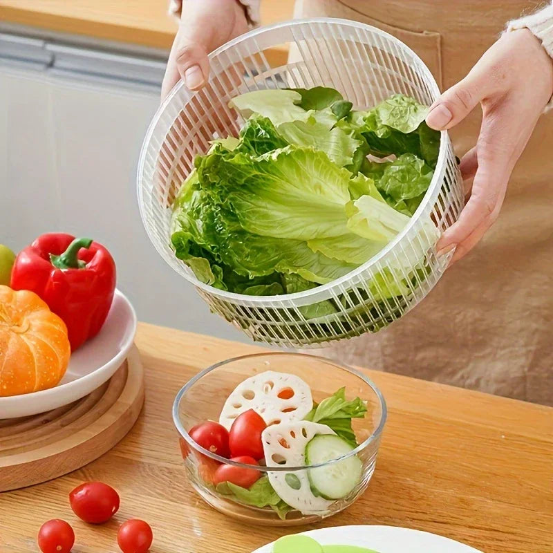 Secador de ensaladas, cesta de drenaje para verduras y frutas, deshidratador de alimentos, lavado rápido, centrifugadora manual, herramienta de cocina y hogar.
